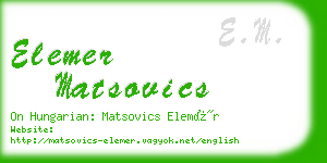 elemer matsovics business card